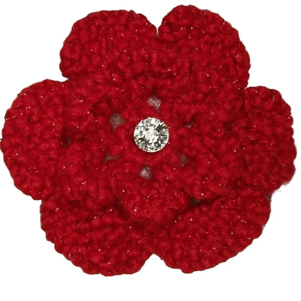GIRLS' HANDMADE KNIT HAT WITH FLOWER